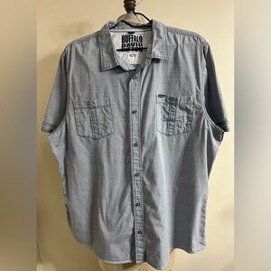 Buffalo David Bitton Seaton Blue Stripe
Short Slv Bottom Front Shirt Size XXL